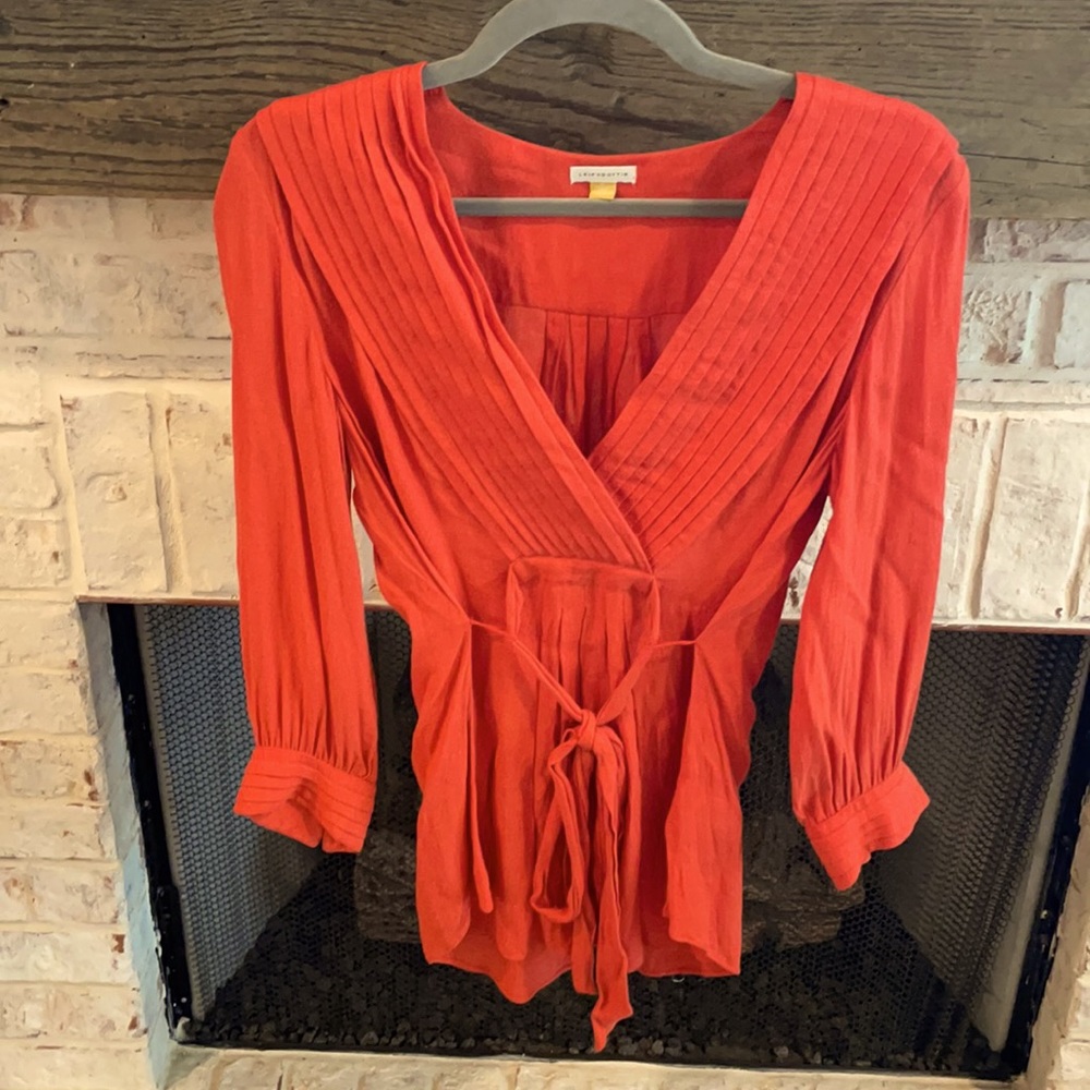 Leifsdottir Orange blouse, size small